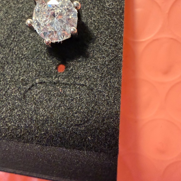 New White Moissanite Six-Prong stud  Earrings - Picture 6 of 11